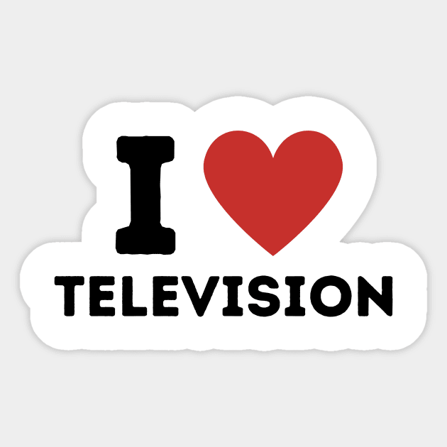 I Love Television Simple Heart Design Sticker by Word Minimalism